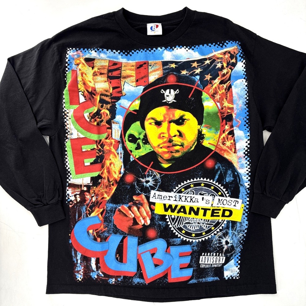 Backstock Co Ice Cube All Over Print AOP Rap‎ Tee XL Long Sleeve Friday NWA